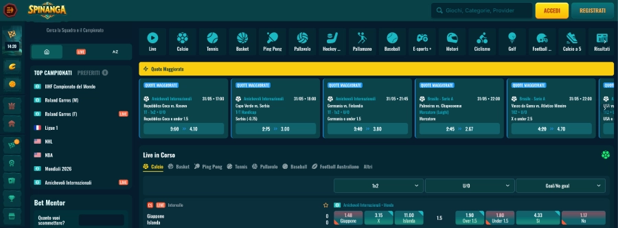 Spinanga scommesse sportive