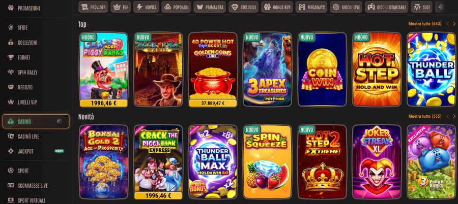 Neon54 casinò giochi