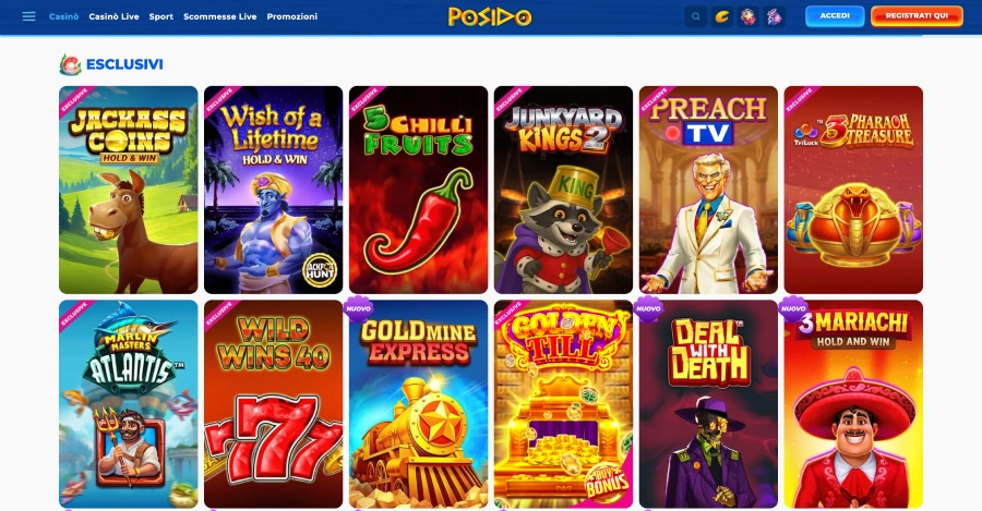 Posido giochi esclusivi