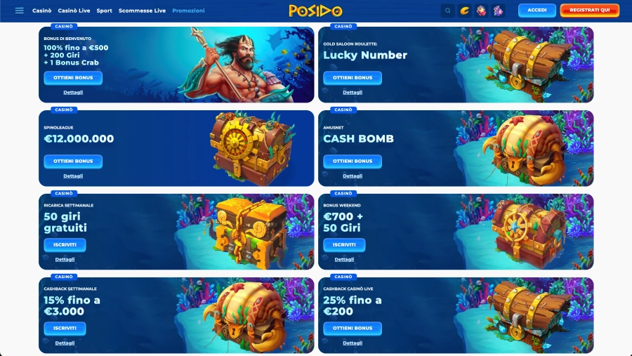 Posido casinò promozioni