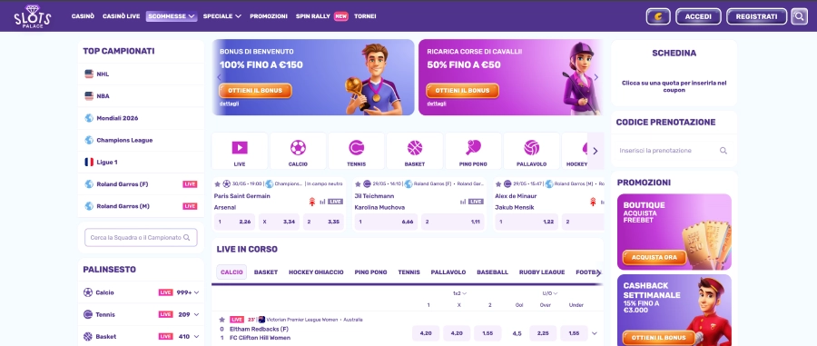 SlotsPalace scommesse