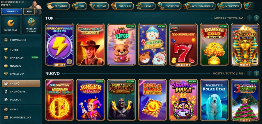 Giochi disponibili su MyEmpire сasino