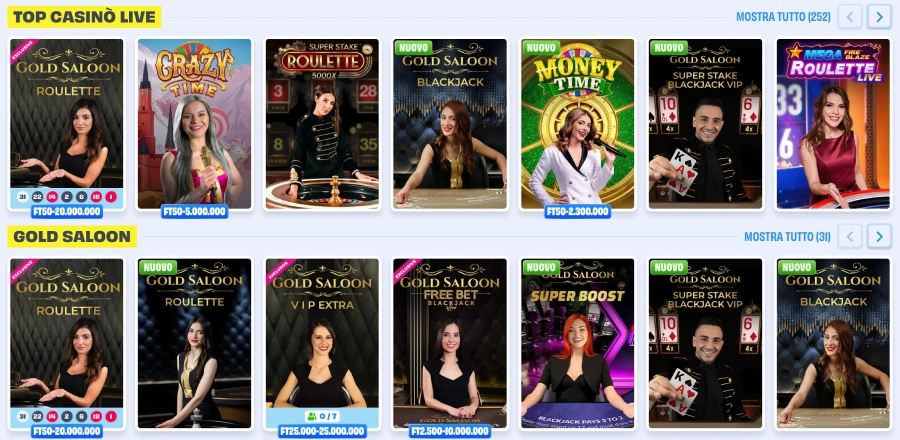 Onlyspins live giochi