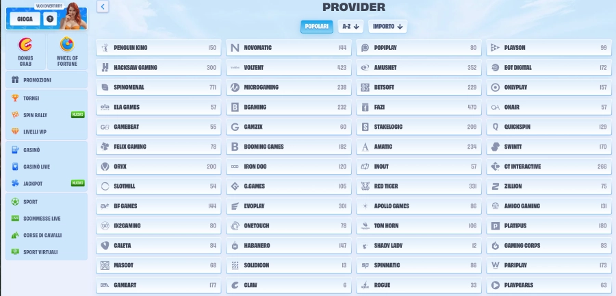 OnlySpins casinò provider