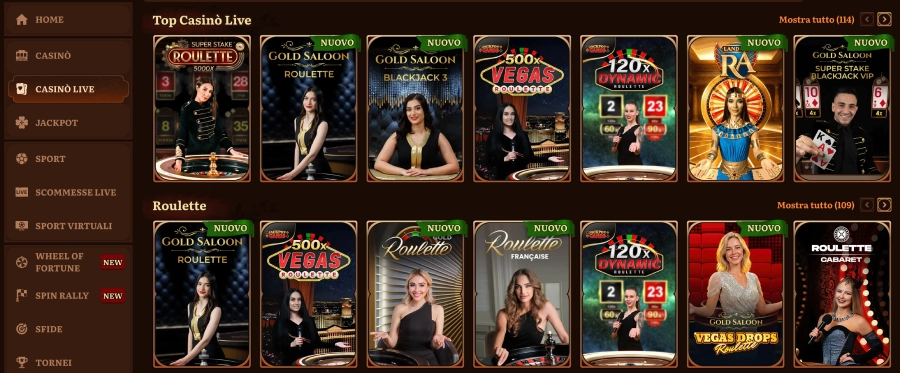 Wildrobin casinò live