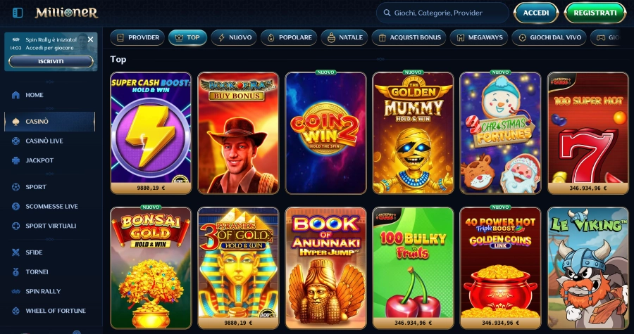 Millioner casino giochi