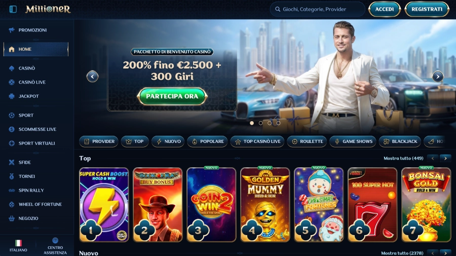 Millioner casino homepage