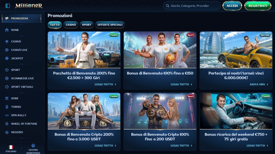 Millioner casino promozioni