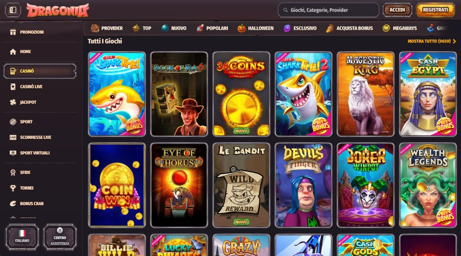 Dragonia casinò giochi