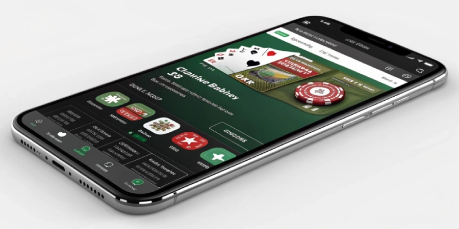 A high quality render of a smartphone  with a casino