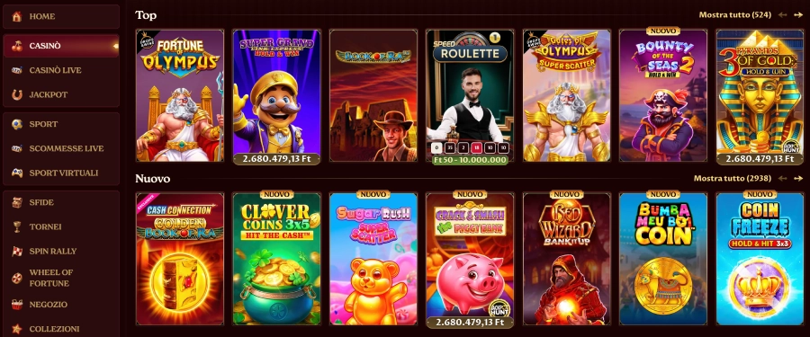 Casoola giochi disponibili