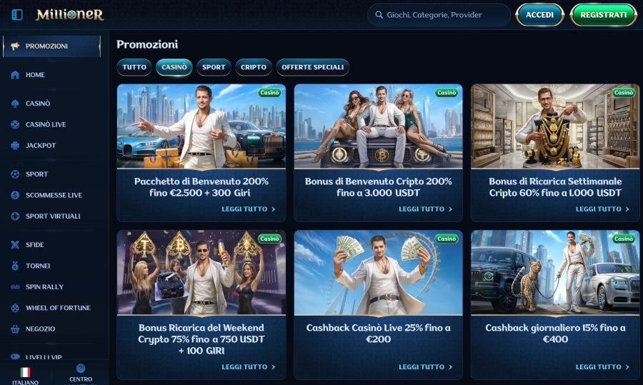 Millioner casinò promozioni