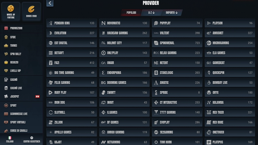 Fornitore di software per casinò dal vivo