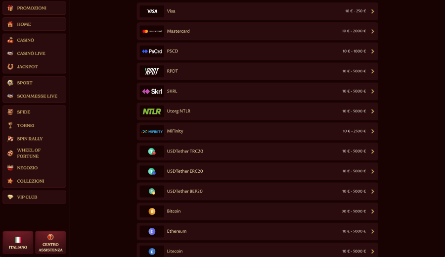 Metodi di pagamento casoola