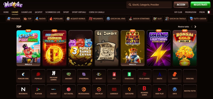 Westace casino giochi