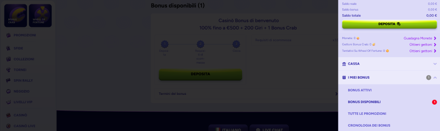 Conto bonus al casinò Spinbara