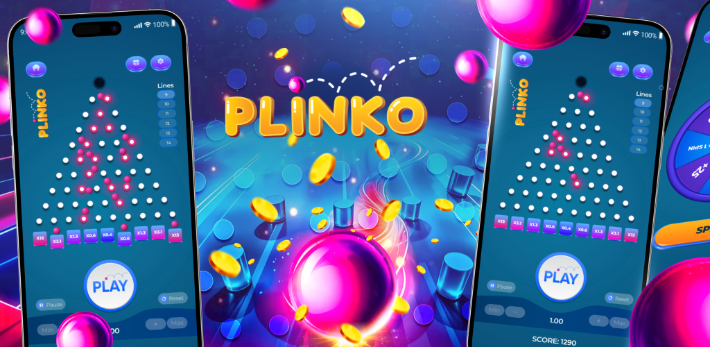 Interfaccia del gioco Plinko mobile su smartphone
