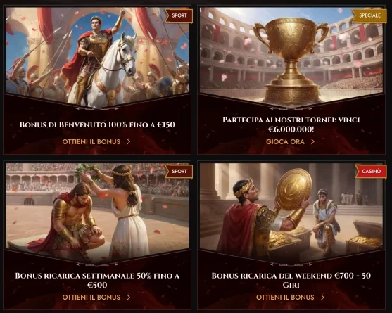 Legiano casino bonuses