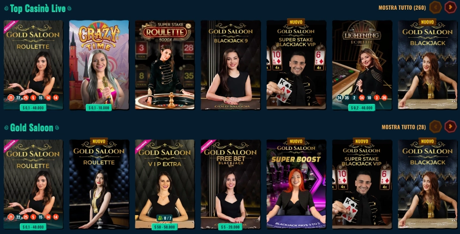 Spinanga casinò live