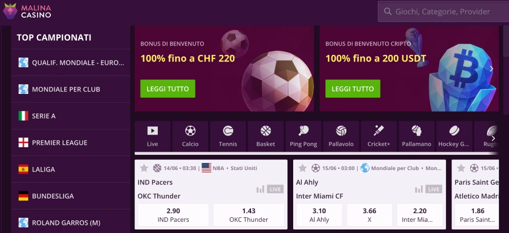 Malina scommesse