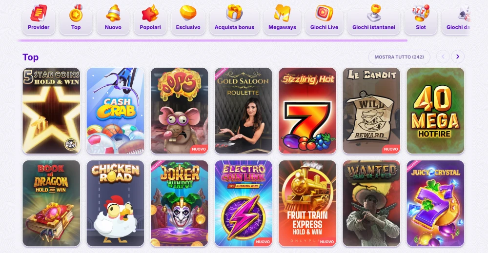 Robocat casinò giochi