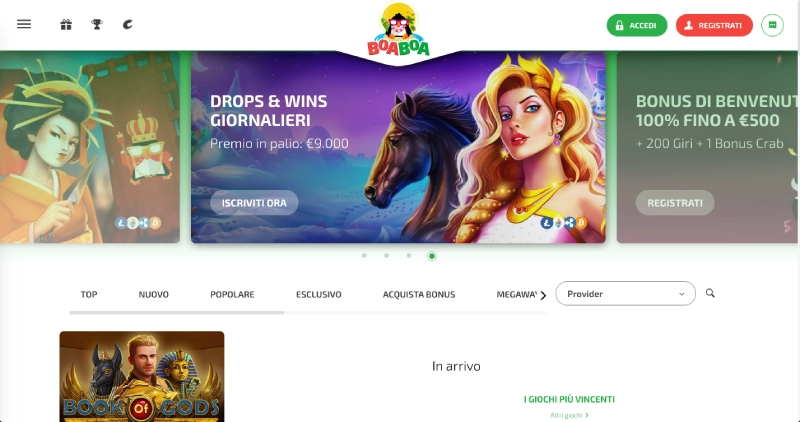 Homepage di BoaBoa