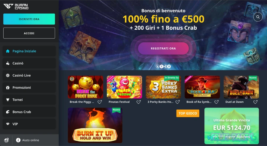 Buran casinò homepage