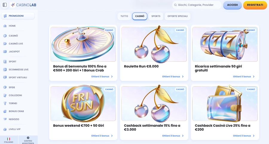 Casinolab promozioni