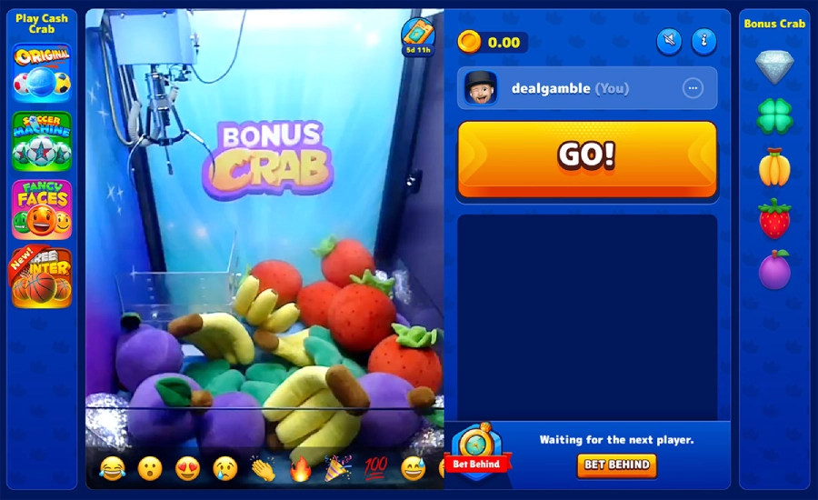 macchina bonus in contanti granchio